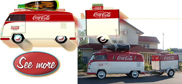 Coca Cola T1 Bus mit Anh&auml;nger