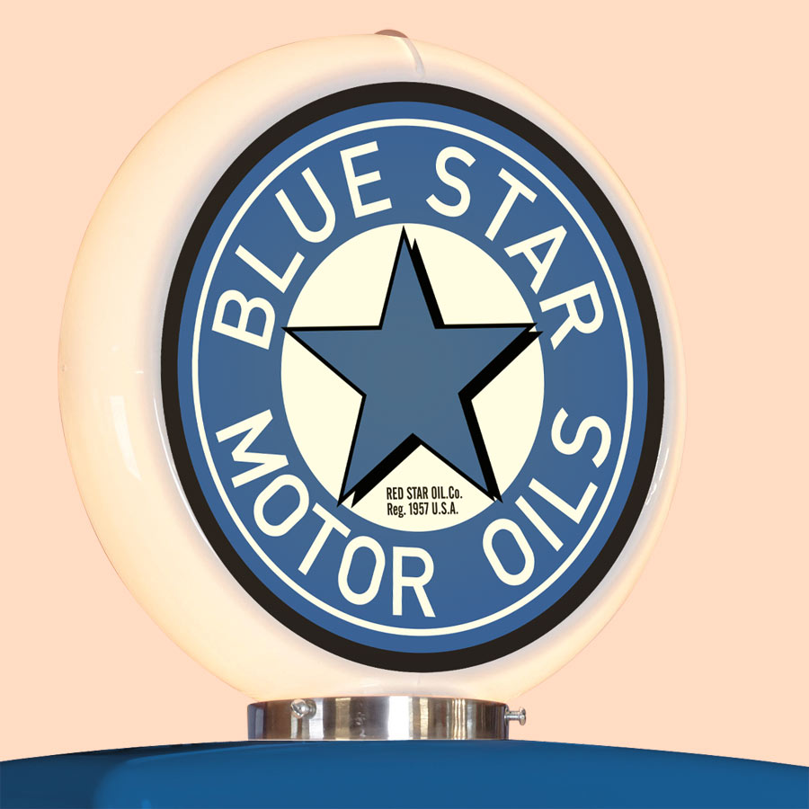 Alte amerikanische Tanksäule / Zapfsäule Blau "Blue Star"