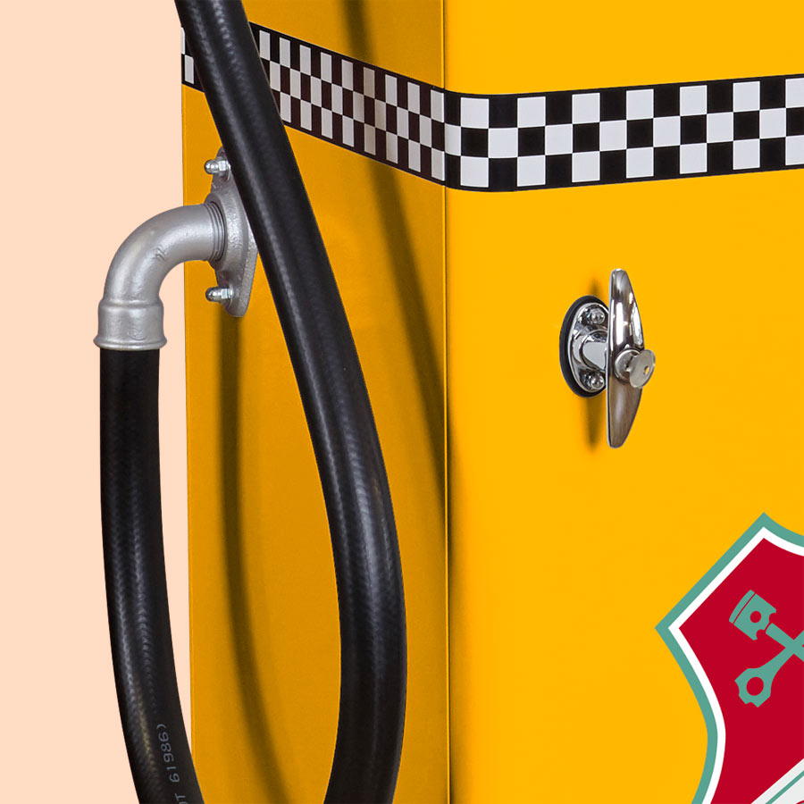 Alte amerikanische Tanksäule / Zapfsäule Gelb "57 Motor Oil"