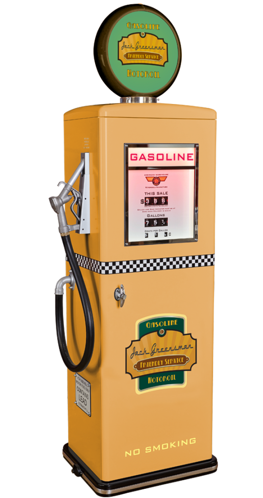 Alte amerikanische Tanksäule / Zapfsäule Beige "Jack Greensman"American