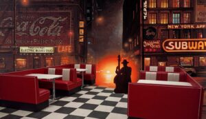 Gepolsterte Diner Sitzbank im American Diner Retro Design