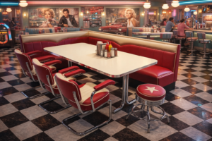 American Diner Sitzgruppe im Retro Stil der 50er Jahre